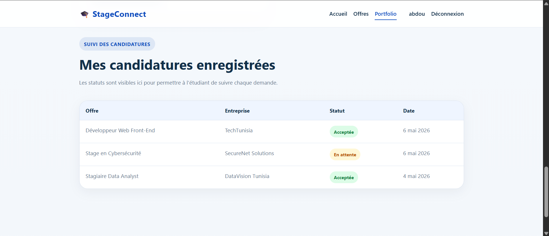 StageConnect application review screenshot